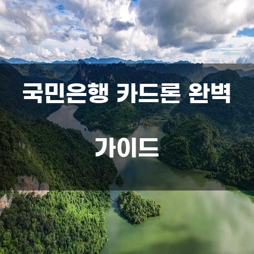 국민은행 카드론 완벽 가이드