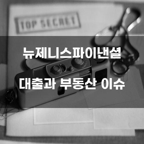 뉴제니스파이낸셜 대출과 부동산 이슈