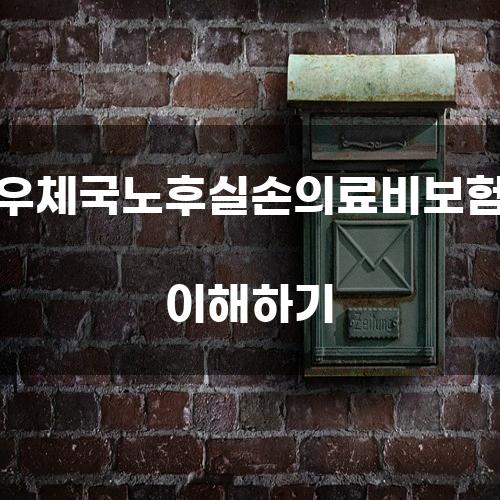 우체국노후실손의료비보험 이해하기