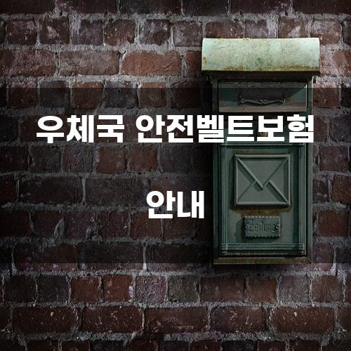 우체국 안전벨트보험 안내