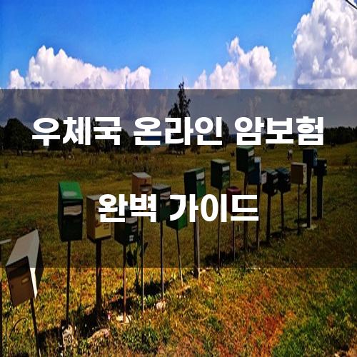 우체국 온라인 암보험 완벽 가이드