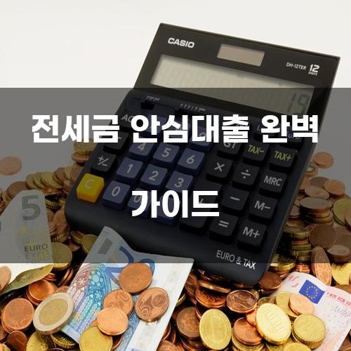전세금 안심대출 완벽 가이드