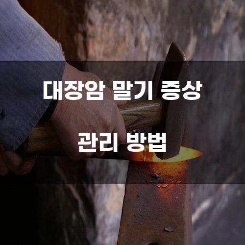 대장암 말기 증상 관리 방법