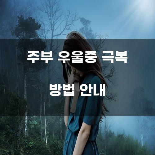 주부 우울증 극복 방법 안내