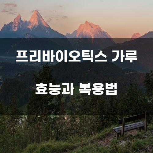 프리바이오틱스 가루 효능과 복용법