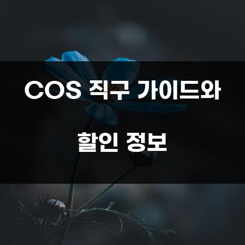 COS 직구 가이드와 할인 정보