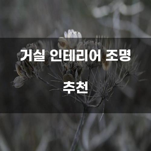 거실 인테리어 조명 추천