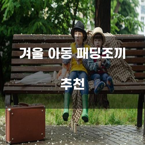 겨울 아동 패딩조끼 추천