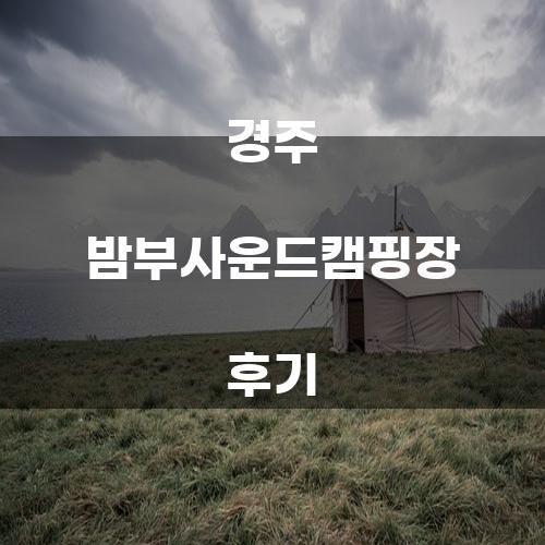 경주 밤부사운드캠핑장 후기