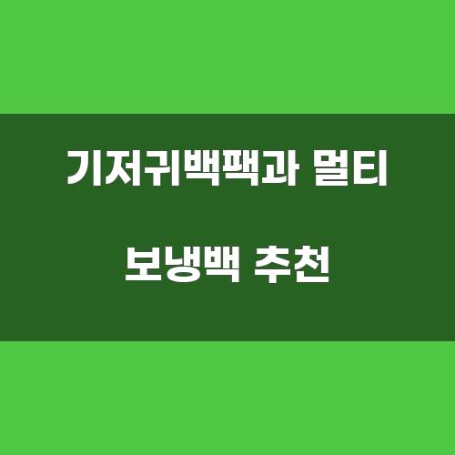 기저귀백팩과 멀티 보냉백 추천