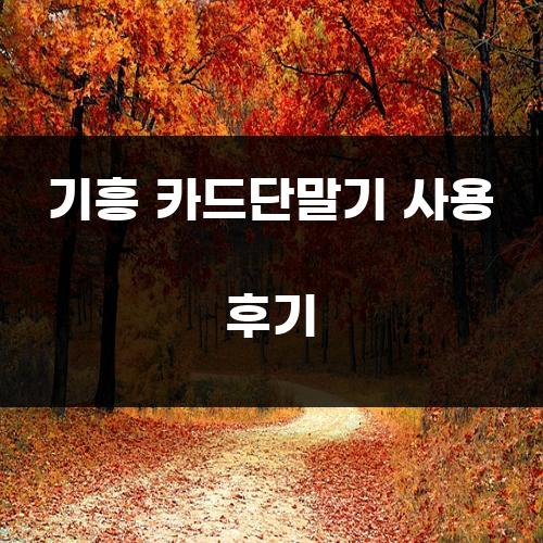기흥 카드단말기 사용 후기