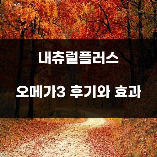 내츄럴플러스 오메가3 후기와 효과