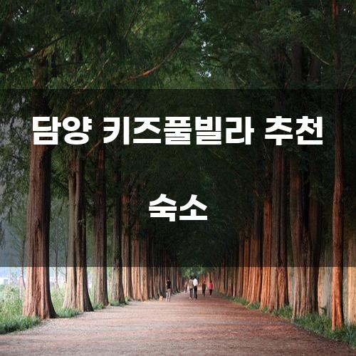 담양 키즈풀빌라 추천 숙소