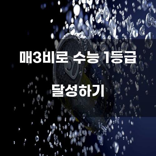 매3비로 수능 1등급 달성하기