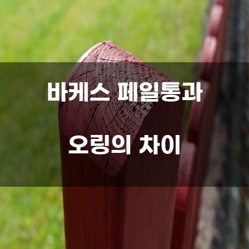 바케스 페일통과 오링의 차이