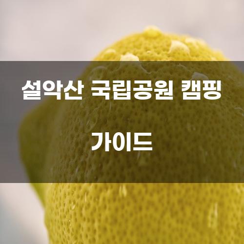 설악산 국립공원 캠핑 가이드