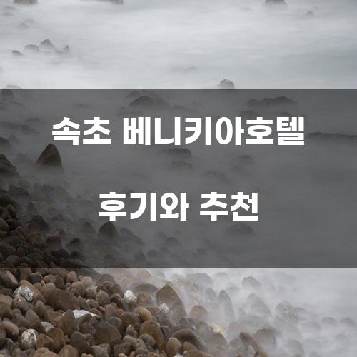 속초 베니키아호텔 후기와 추천