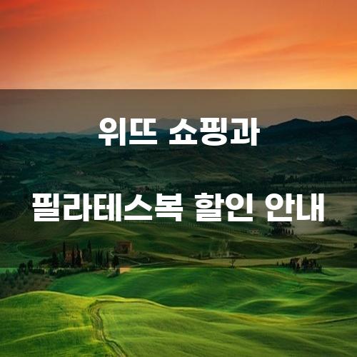 위뜨 쇼핑과 필라테스복 할인 안내