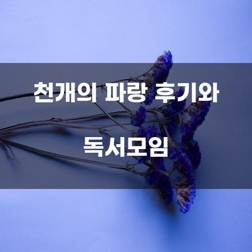 천개의 파랑 후기와 독서모임