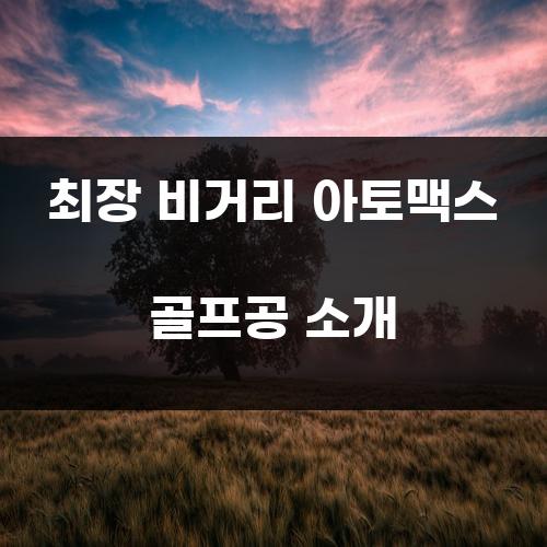 최장 비거리 아토맥스 골프공 소개