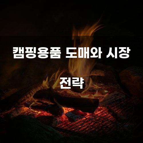 캠핑용품 도매와 시장 전략