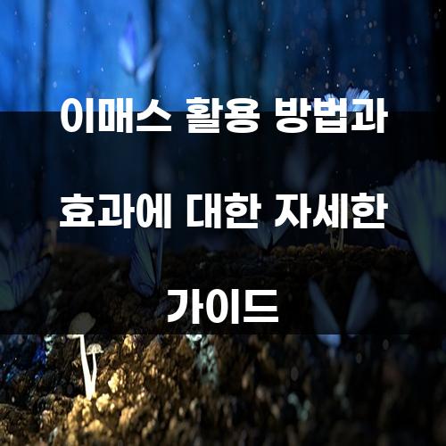 이매스 활용 방법과 효과에 대한 자세한 가이드