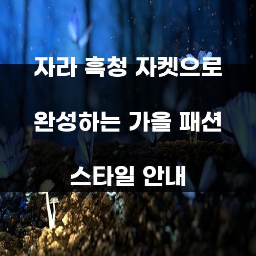 자라 흑청 자켓으로 완성하는 가을 패션 스타일 안내