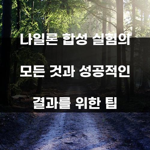 나일론 합성 실험의 모든 것과 성공적인 결과를 위한 팁