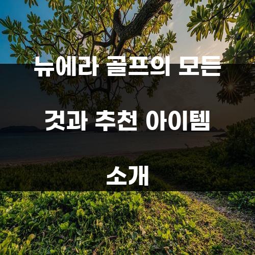 뉴에라 골프의 모든 것과 추천 아이템 소개