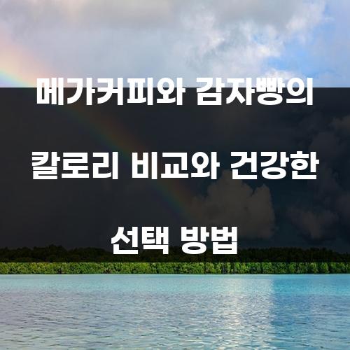 메가커피와 감자빵의 칼로리 비교와 건강한 선택 방법