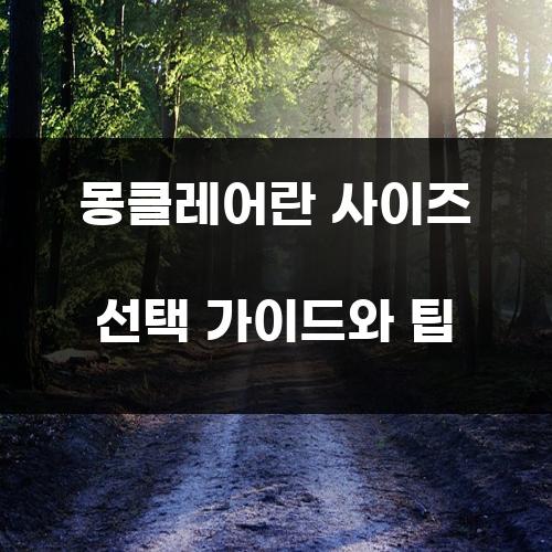 몽클레어란 사이즈 선택 가이드와 팁