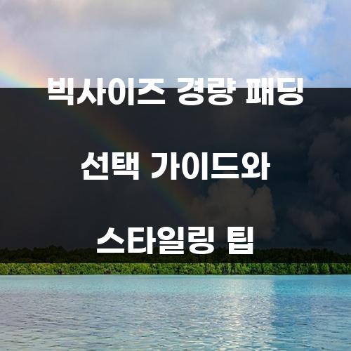 빅사이즈 경량 패딩 선택 가이드와 스타일링 팁