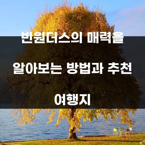 빈원더스의 매력을 알아보는 방법과 추천 여행지