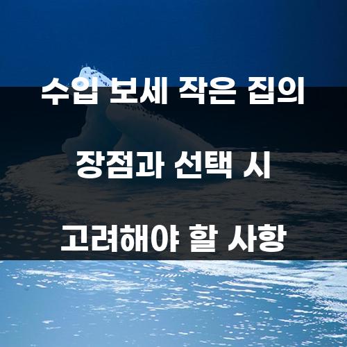 수입 보세 작은 집의 장점과 선택 시 고려해야 할 사항