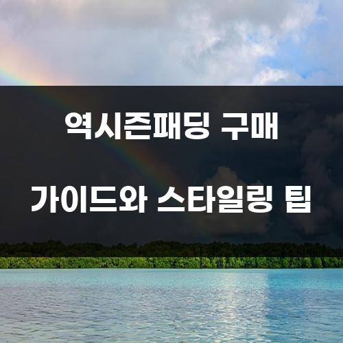 역시즌패딩 구매 가이드와 스타일링 팁