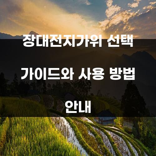 장대전지가위 선택 가이드와 사용 방법 안내