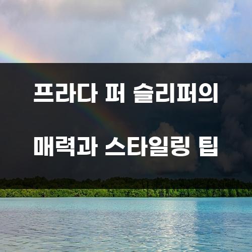 프라다 퍼 슬리퍼의 매력과 스타일링 팁
