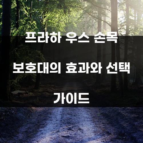 프라하 우스 손목 보호대의 효과와 선택 가이드