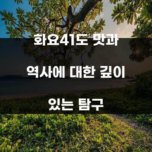 화요41도 맛과 역사에 대한 깊이 있는 탐구
