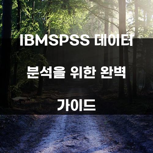 IBMSPSS 데이터 분석을 위한 완벽 가이드
