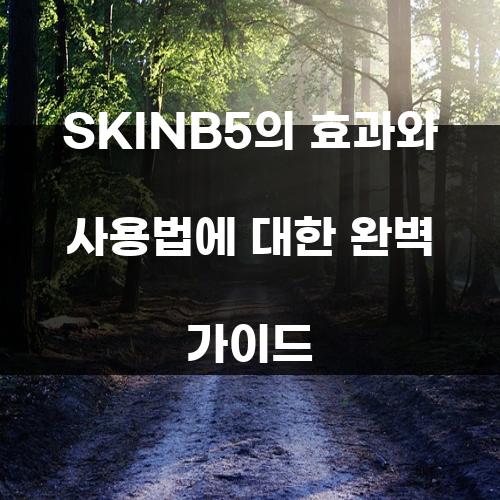 SKINB5의 효과와 사용법에 대한 완벽 가이드