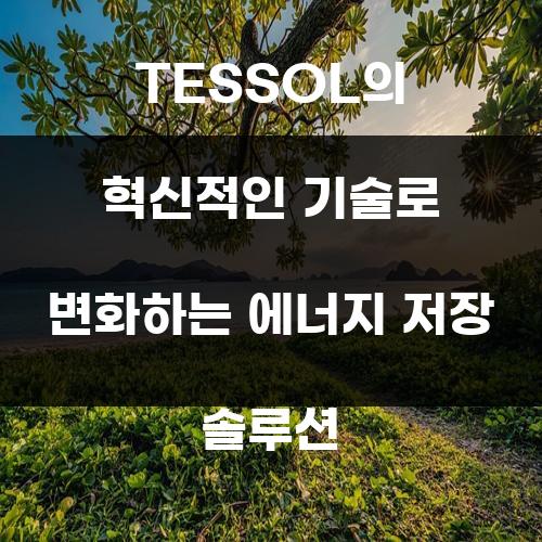 TESSOL의 혁신적인 기술로 변화하는 에너지 저장 솔루션