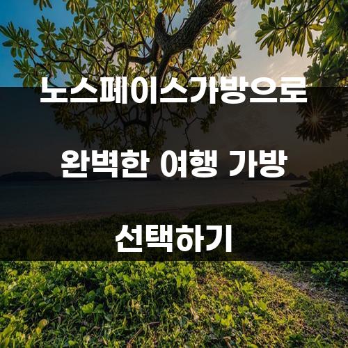 노스페이스가방으로 완벽한 여행 가방 선택하기