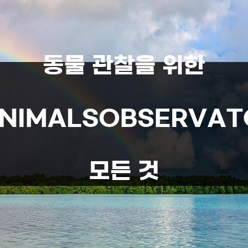 동물 관찰을 위한 THEANIMALSOBSERVATORY의 모든 것