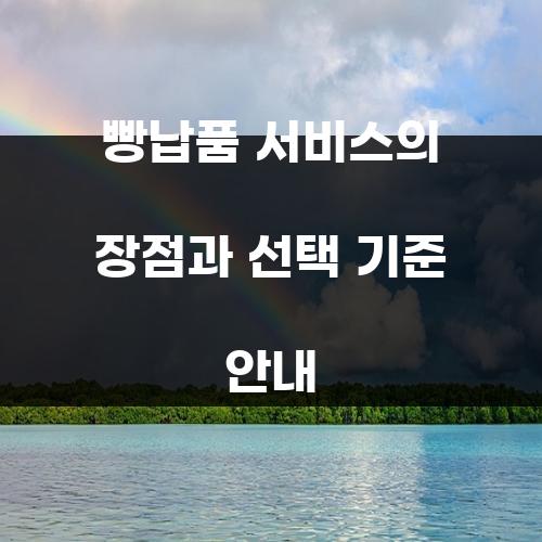 빵납품 서비스의 장점과 선택 기준 안내