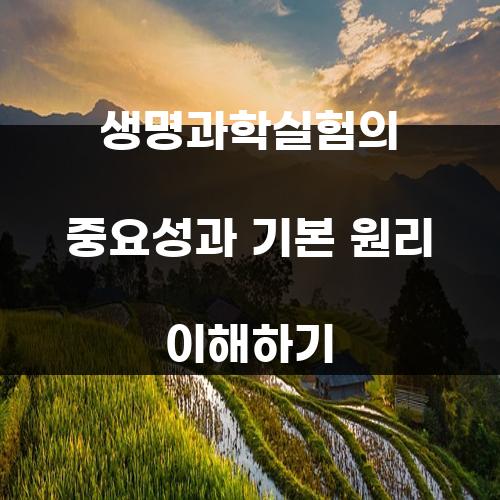 생명과학실험의 중요성과 기본 원리 이해하기