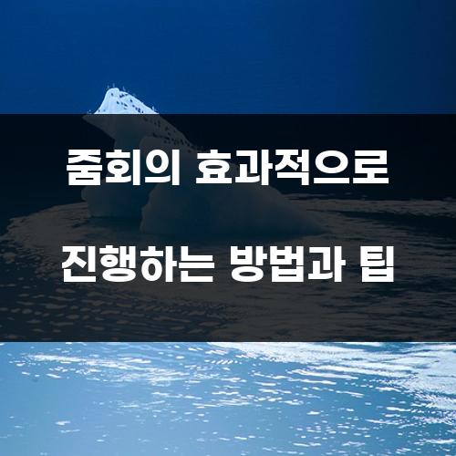 줌회의 효과적으로 진행하는 방법과 팁