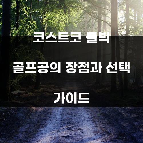 코스트코 볼빅 골프공의 장점과 선택 가이드