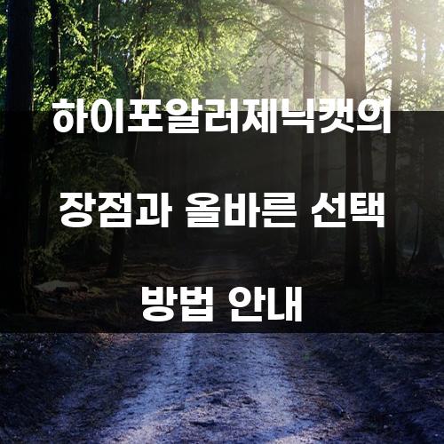 하이포알러제닉캣의 장점과 올바른 선택 방법 안내