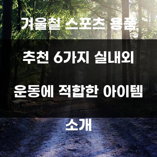 겨울철 스포츠 용품 추천 6가지 실내외 운동에 적합한 아이템 소개